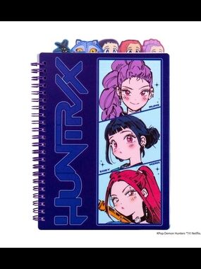 Netflix Purple & Blue 'Huntrix' Anime Character Spiral Notebook